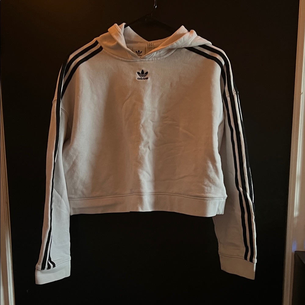 Adidas White Hoodie with Black Accents